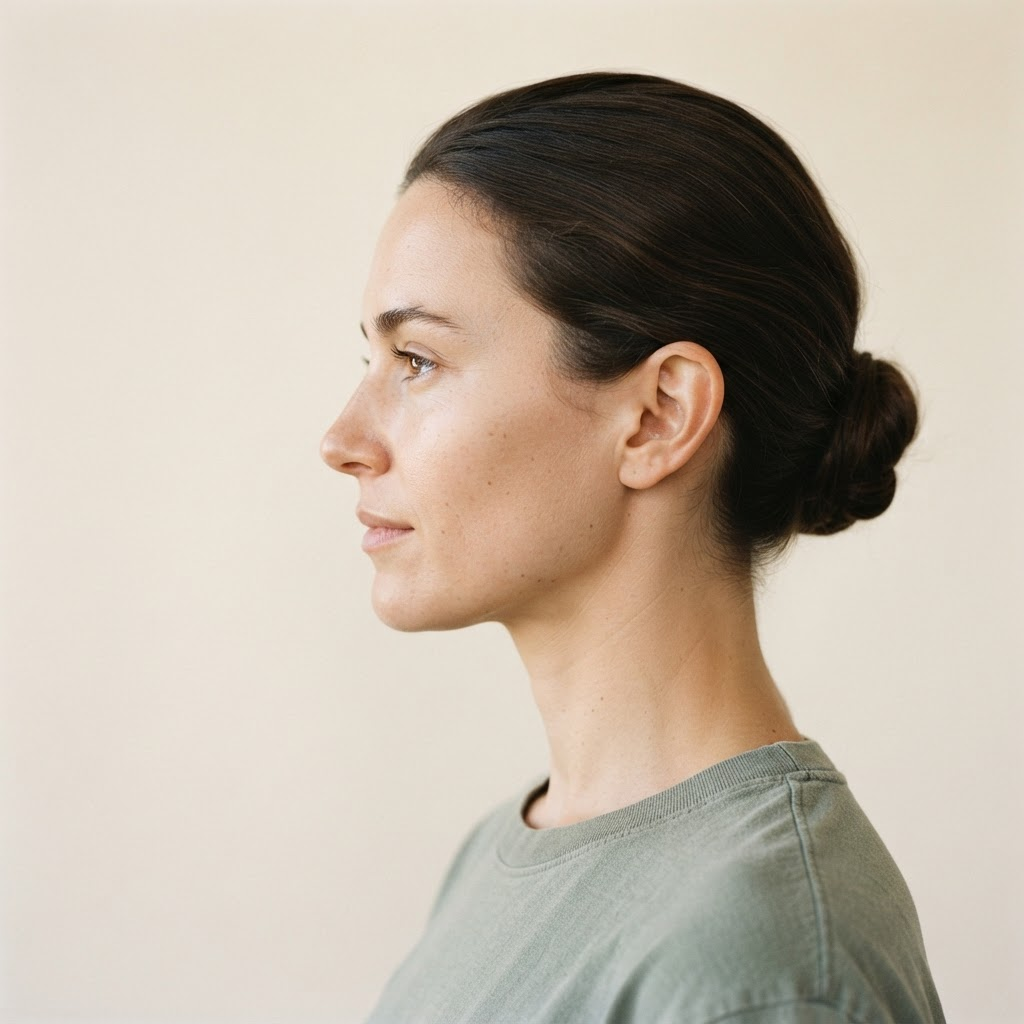 Profile portrait used to illustrate facial-view planning, not a surgical result